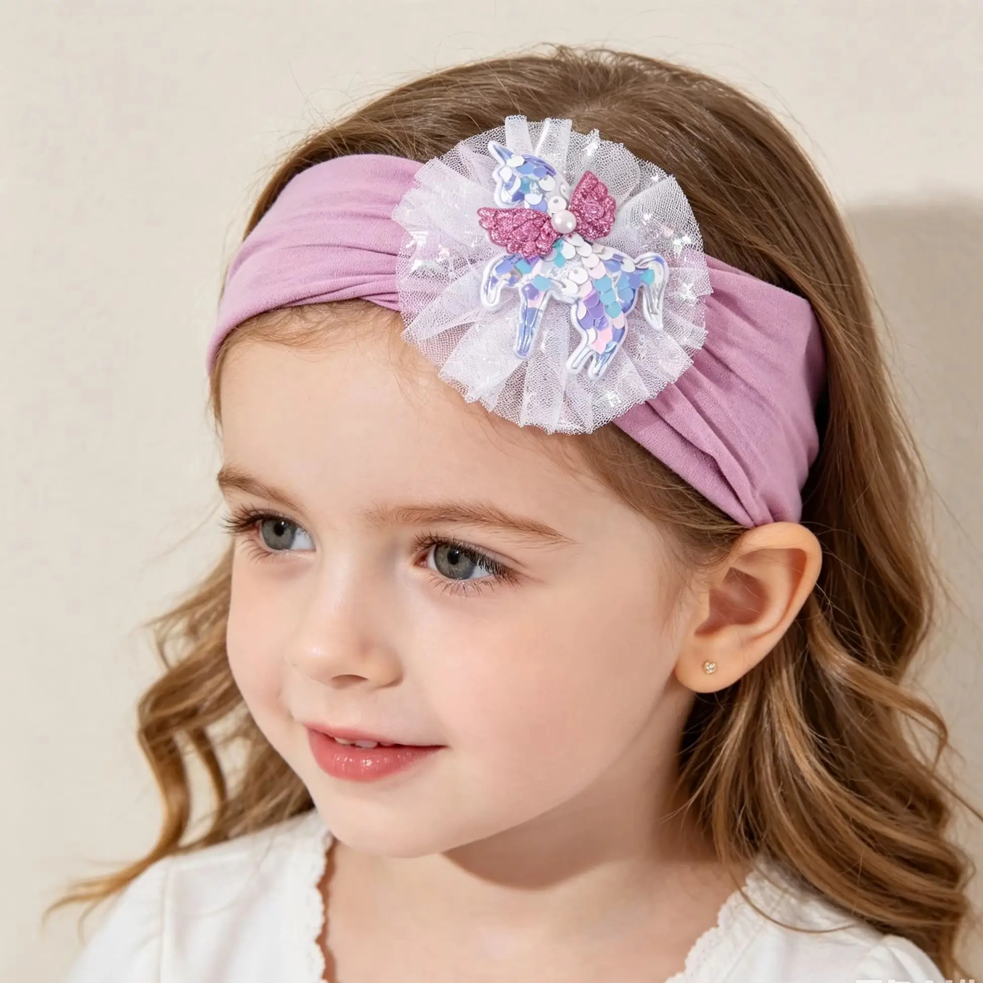 Newborn Baby Girls Unicorn Headband Shiny Sequins Tulle Bow Elastic Turban Headband Children Hair Accessories 0-3Y For Daly
Newborn Baby Girls Unicorn Headband Shiny Sequins Tulle Bow Elastic Turban Headband Children Hair Accessories 0-3Y For Daly