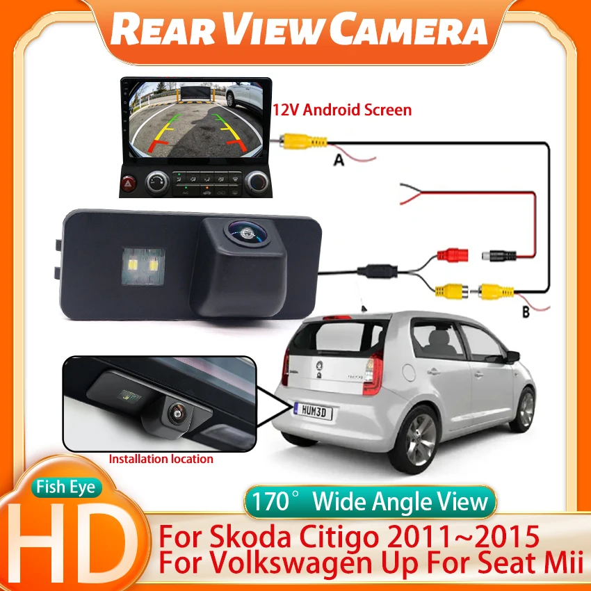 HD 170° For Volkswagen Up For Seat Mii For Skoda Citigo 2011~2015Car Reverse Backup HD Rear View Parking Camera Night Vision CCD
HD 170° For Volkswagen Up For Seat Mii For Skoda Citigo 2011~2015Car Reverse Backup HD Rear View Parking Camera Night Vision CCD