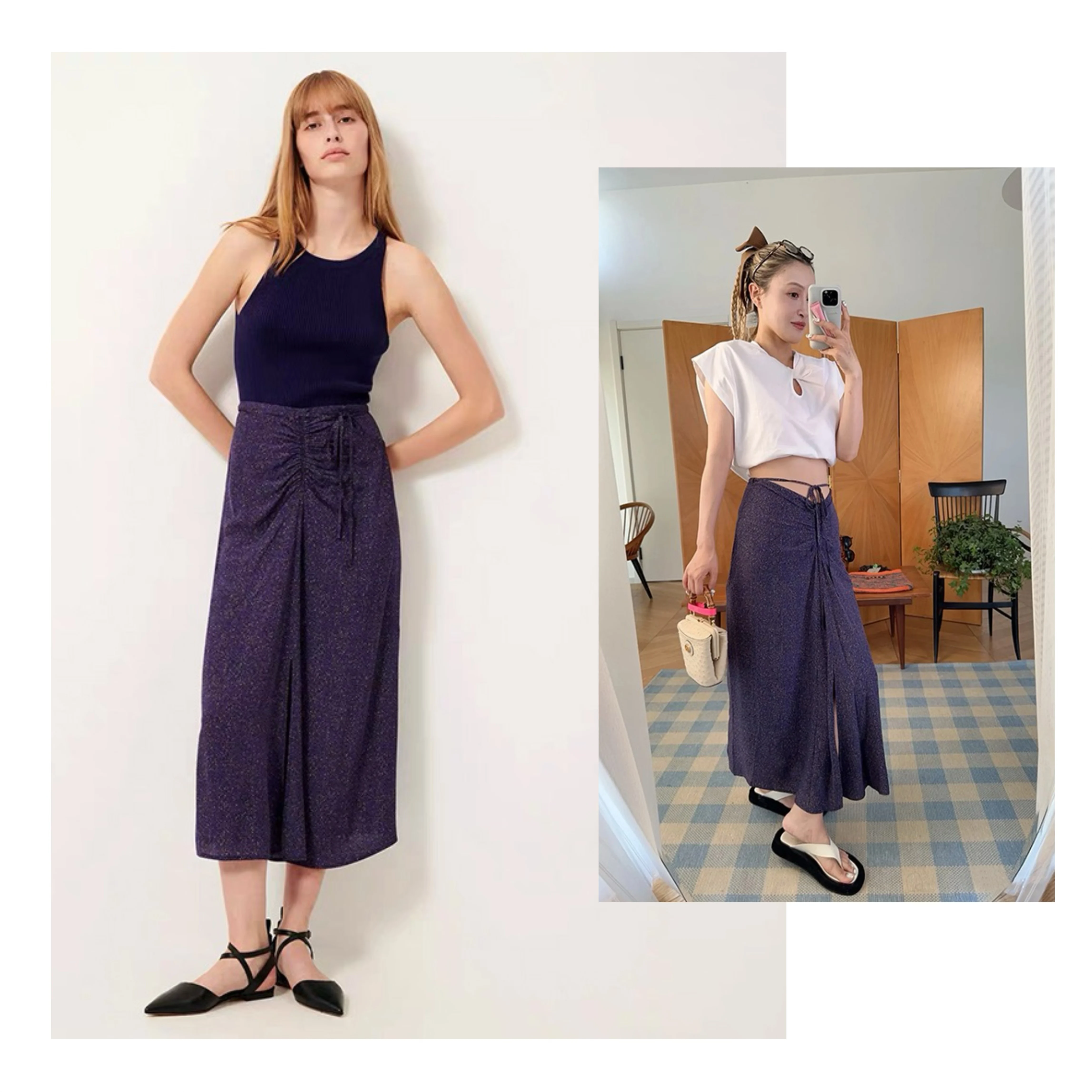 Paris Sess Silk Half Skirt Purple Print Gathered Waist A-Line Midi Skirt Summer Fashion Women's Clothing High Waist Pleated
Paris Sess Silk Half Skirt Purple Print Gathered Waist A-Line Midi Skirt Summer Fashion Women's Clothing High Waist Pleated