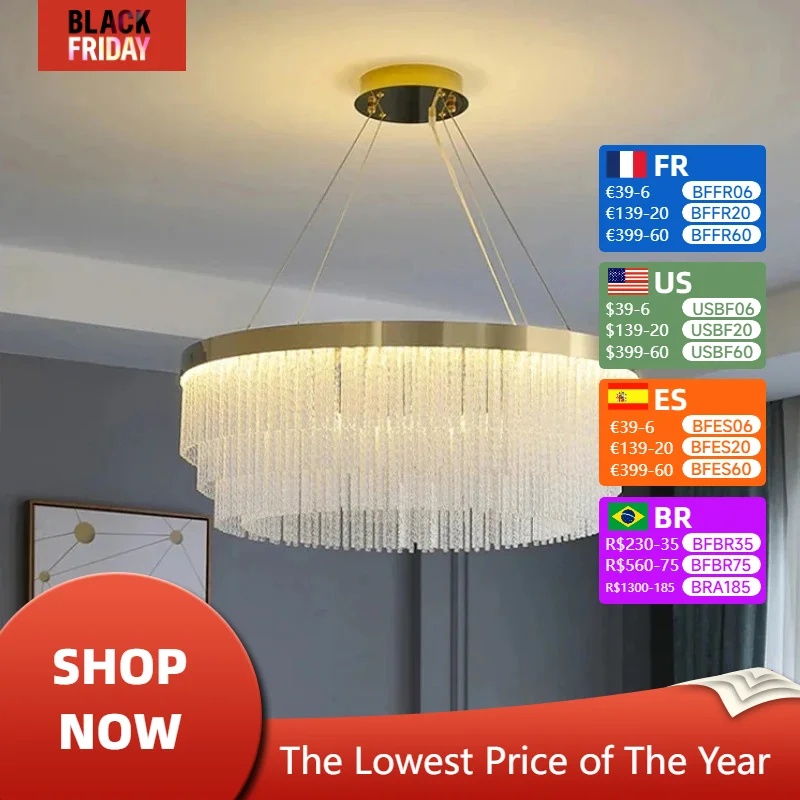 Tassel Modern Led Lights Kitchen Bedroom Elegant Modest Ceiling Lamps for Room Luxury Crystal Hanging Chandelier Home-appliance
Tassel Modern Led Lights Kitchen Bedroom Elegant Modest Ceiling Lamps for Room Luxury Crystal Hanging Chandelier Home-appliance