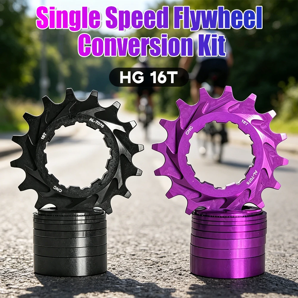 HG 16T MTB Road Bike Sprocket with Multiple Spacers Bicycle Single Speed Freewheel and Spacer for HG Hub Cycling Parts
HG 16T MTB Road Bike Sprocket with Multiple Spacers Bicycle Single Speed Freewheel and Spacer for HG Hub Cycling Parts