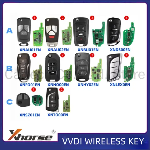Xhorse Wireless Universal Flip Remote Key XNAU01EN XNAU02EN XNBU01EN XNDS00EN XNFO01EN XNHO00EN