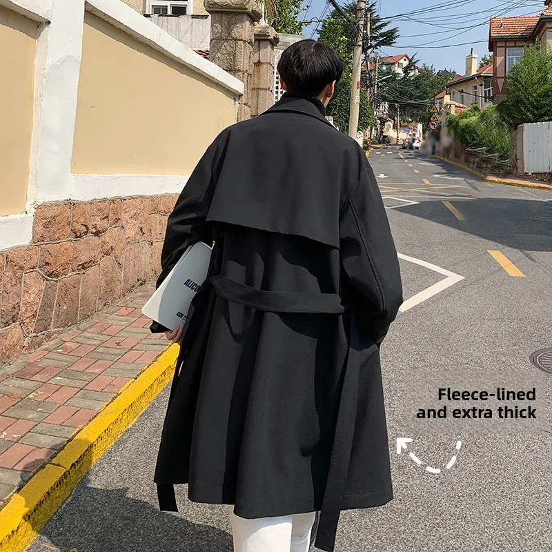 Bla Mid-Length Fce Lined Thi Autumn Winter Coat for Men Cool Sle over Knee Length Street Sle Teenager Faion
Bla Mid-Length Fce Lined Thi Autumn Winter Coat for Men Cool Sle over Knee Length Street Sle Teenager Faion