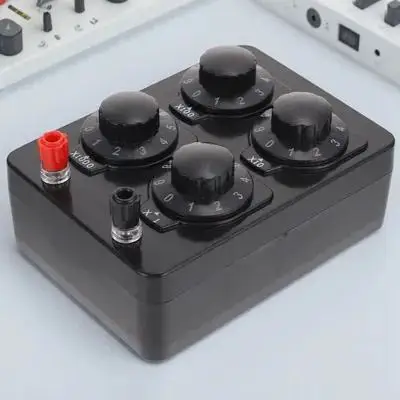 Resistance Box 0-9999 Ohm Adjustable Physical Experiment Tool School Science Lab Use Variable Resistor Substitution Box
Resistance Box 0-9999 Ohm Adjustable Physical Experiment Tool School Science Lab Use Variable Resistor Substitution Box