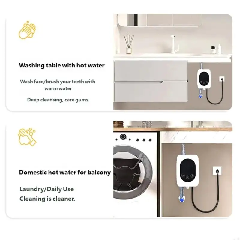 Energy Efficient Tankless Water Heater Bathroom Kitchen Wall Mounted Electric Water Heater with Digital Display
Energy Efficient Tankless Water Heater Bathroom Kitchen Wall Mounted Electric Water Heater with Digital Display