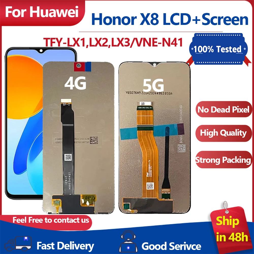 New For Huawei Honor X8 LCD TFY-LX1 TFY-LX2 TFY-LX3 Display Touch Screen For Huawei Honor X8 5G LCD VNE-N41 Replacement Parts
New For Huawei Honor X8 LCD TFY-LX1 TFY-LX2 TFY-LX3 Display Touch Screen For Huawei Honor X8 5G LCD VNE-N41 Replacement Parts