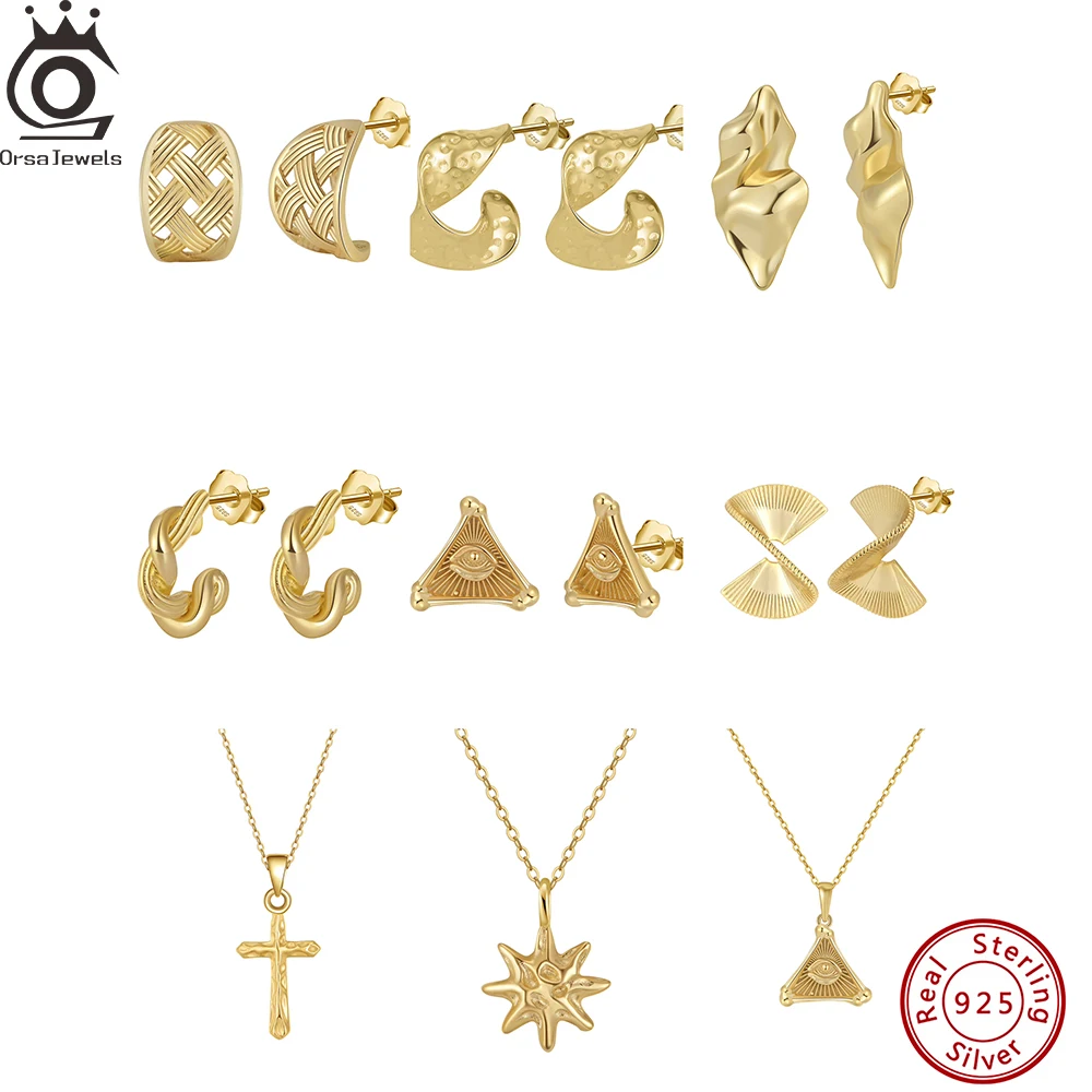 ORSA JEWELS 14K Gold 925 Sterling Silver Earrings Pendants Necklace Ring for Women Gifts Vintage Geometric Shape Jewelry GA01
ORSA JEWELS 14K Gold 925 Sterling Silver Earrings Pendants Necklace Ring for Women Gifts Vintage Geometric Shape Jewelry GA01