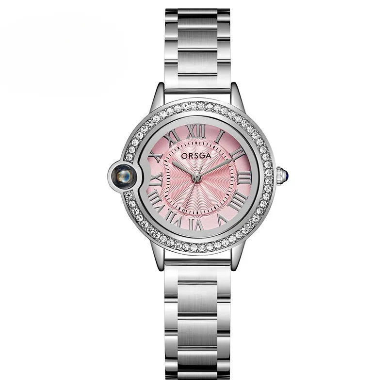 Ladies Watch Exquisite Design Stainless Steel Roman Diamond Waterproof Fashion Luxury Quartz Watch 
Ladies Watch Exquisite Design Stainless Steel Roman Diamond Waterproof Fashion Luxury Quartz Watch