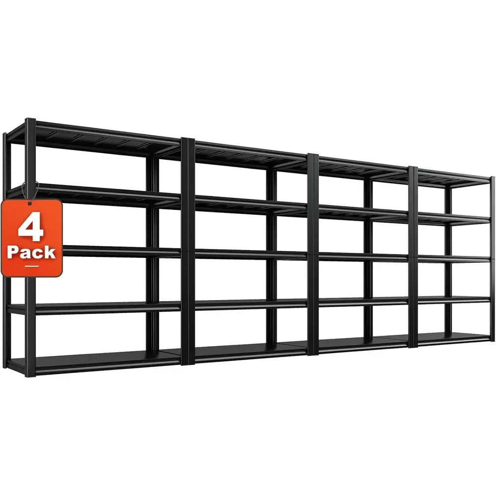 Heavy-Duty Adjustable 5-Tier Metal Shelving Unit, 72.2 H x 24.2 D x 48.2 W, 4-Pack
Heavy-Duty Adjustable 5-Tier Metal Shelving Unit, 72.2 H x 24.2 D x 48.2 W, 4-Pack