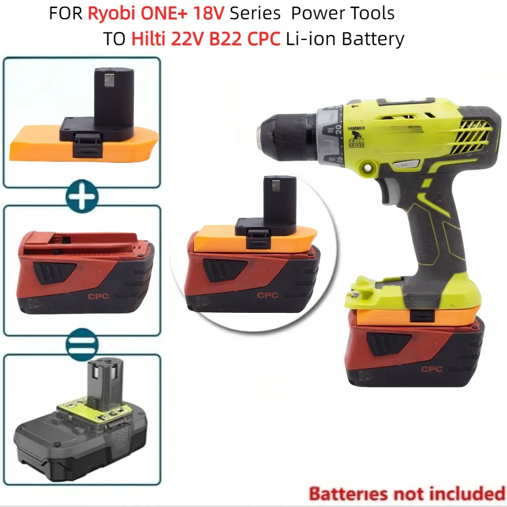 Adapter For Hilti 22V B22 CPC Li-ion Battery TO For RYOBI ONE+18V Cordless Electric Drill Tools Converter (Only Adapter)
Adapter For Hilti 22V B22 CPC Li-ion Battery TO For RYOBI ONE+18V Cordless Electric Drill Tools Converter (Only Adapter)