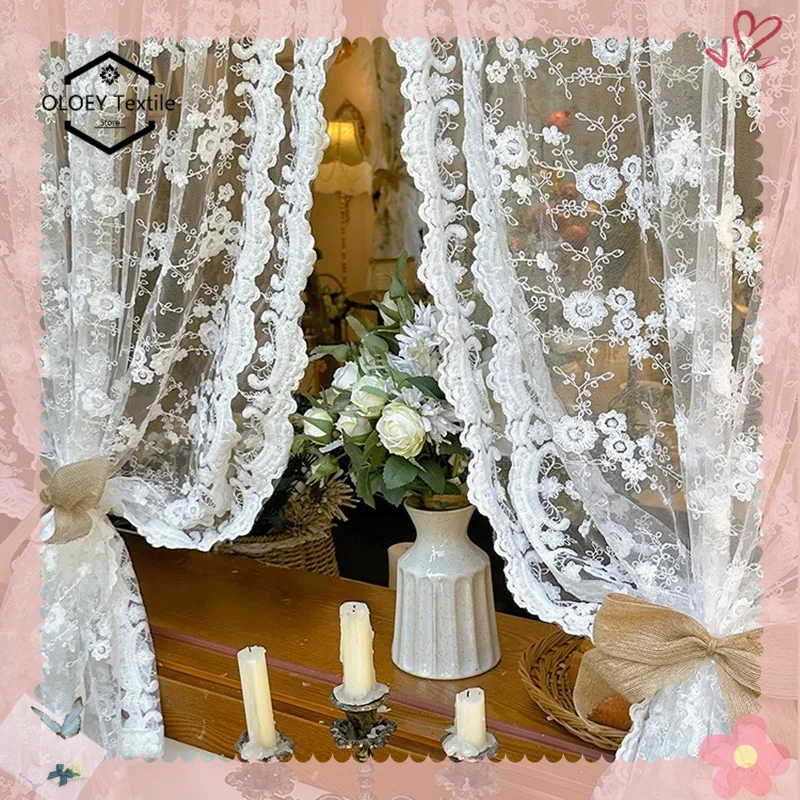 White Lace Embroidered Tulle Vintage Voile Farmhouse Curtains for Living Room Bedroom French Romantic Sheer Home Decor Gauze
White Lace Embroidered Tulle Vintage Voile Farmhouse Curtains for Living Room Bedroom French Romantic Sheer Home Decor Gauze