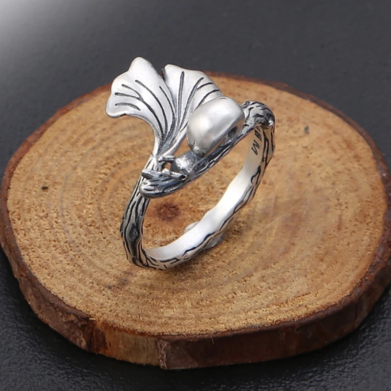 Real Pure S925 Sterling Silver Ring Retro Leaf Snails Open Band Ring Lucky Men Women Gift Adjustable 4g
Real Pure S925 Sterling Silver Ring Retro Leaf Snails Open Band Ring Lucky Men Women Gift Adjustable 4g