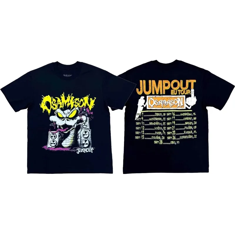 Футболка OSAMASON EU JUMPOUT TOUR MERCH TEE, ограниченная серия, футболка с короткими рукавами и принтом TX1506 
Футболка OSAMASON EU JUMPOUT TOUR MERCH TEE, ограниченная серия, футболка с короткими рукавами и принтом TX1506