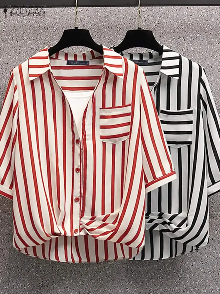 Women Summer Blouse Elegant Work OL Shirt 2024 ZANZEA Fashion 3/4 Sleeve Casual Buttons Tops Tunic Female OL Work Blusas
Women Summer Blouse Elegant Work OL Shirt 2024 ZANZEA Fashion 3/4 Sleeve Casual Buttons Tops Tunic Female OL Work Blusas