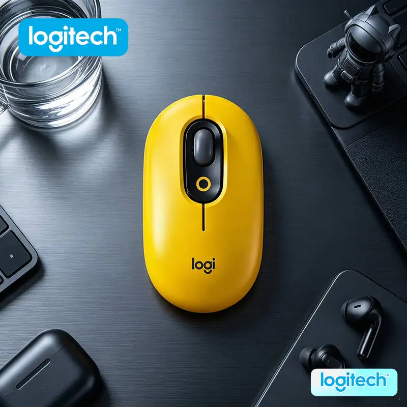 Portable Logitech M350 POP Mouse Bluetooth USB 90% Less Noise 18-Month Battery for Enjoyable Weekend Getaway Work Session