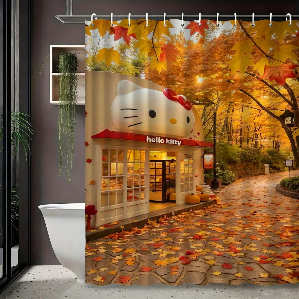 Autumn Maple Hello Kitty Store Street Pattern Shower Curtain Waterproof Mildew Resistant With Hooks Easy Installation For Bathro
Autumn Maple Hello Kitty Store Street Pattern Shower Curtain Waterproof Mildew Resistant With Hooks Easy Installation For Bathro