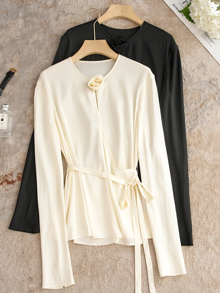 Handmade Silk irt Beautiful Bow Waist Design Straight Cut Long Sve round Ne Pure Color Commute Sle Women's Premium F...
Handmade Silk irt Beautiful Bow Waist Design Straight Cut Long Sve round Ne Pure Color Commute Sle Women's Premium F...