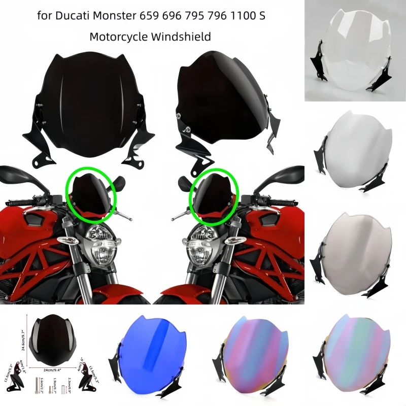 Motorcycle Windshield Front Windshield Air Reflector Flow Guide Plate Double Bubble for Ducati 659 696 795 796 1100 S Monster
Motorcycle Windshield Front Windshield Air Reflector Flow Guide Plate Double Bubble for Ducati 659 696 795 796 1100 S Monster