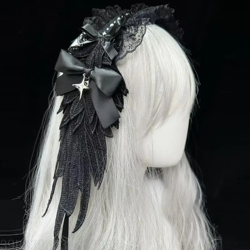 39BB Punk Angelic Winged Hairband Cosplay Headpiece Ruffle Lace Headband For Masquerades And Halloween Party Photography Wear
39BB Punk Angelic Winged Hairband Cosplay Headpiece Ruffle Lace Headband For Masquerades And Halloween Party Photography Wear