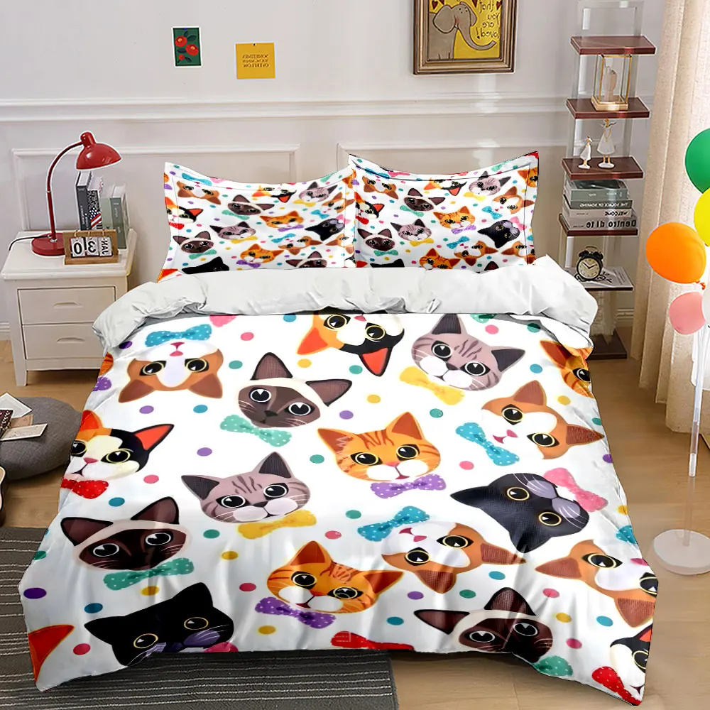 Cute Cat-Themed Decorative Set Multiple sizes kid's and adults' bedroom Exquisite 3PC bedding set, gift
Cute Cat-Themed Decorative Set Multiple sizes kid's and adults' bedroom Exquisite 3PC bedding set, gift