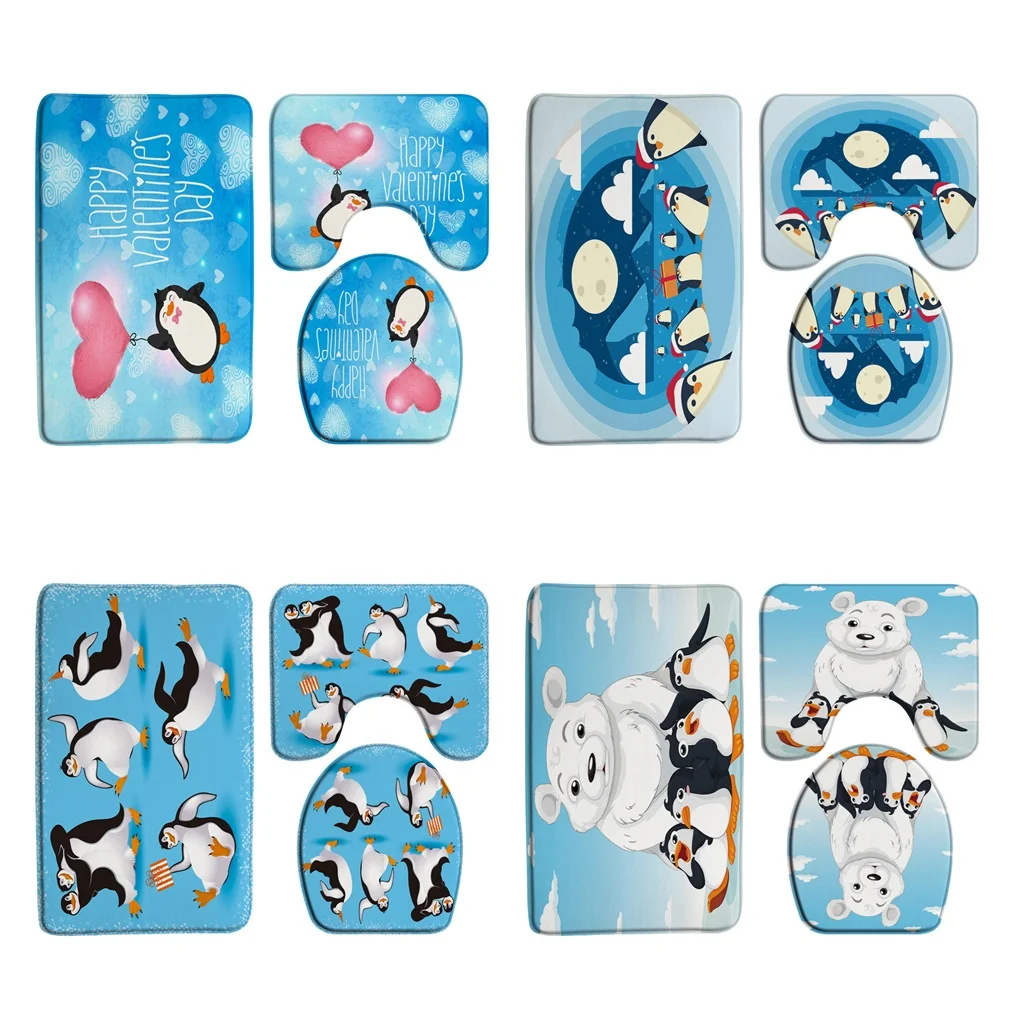 Cute Cartoon Animals Penguin Bathroom Rug Sets 3Pcs Non Slip Valentine's Day Absorbent Soft Bath Mats for Tub Shower Toilet Rug
Cute Cartoon Animals Penguin Bathroom Rug Sets 3Pcs Non Slip Valentine's Day Absorbent Soft Bath Mats for Tub Shower Toilet Rug