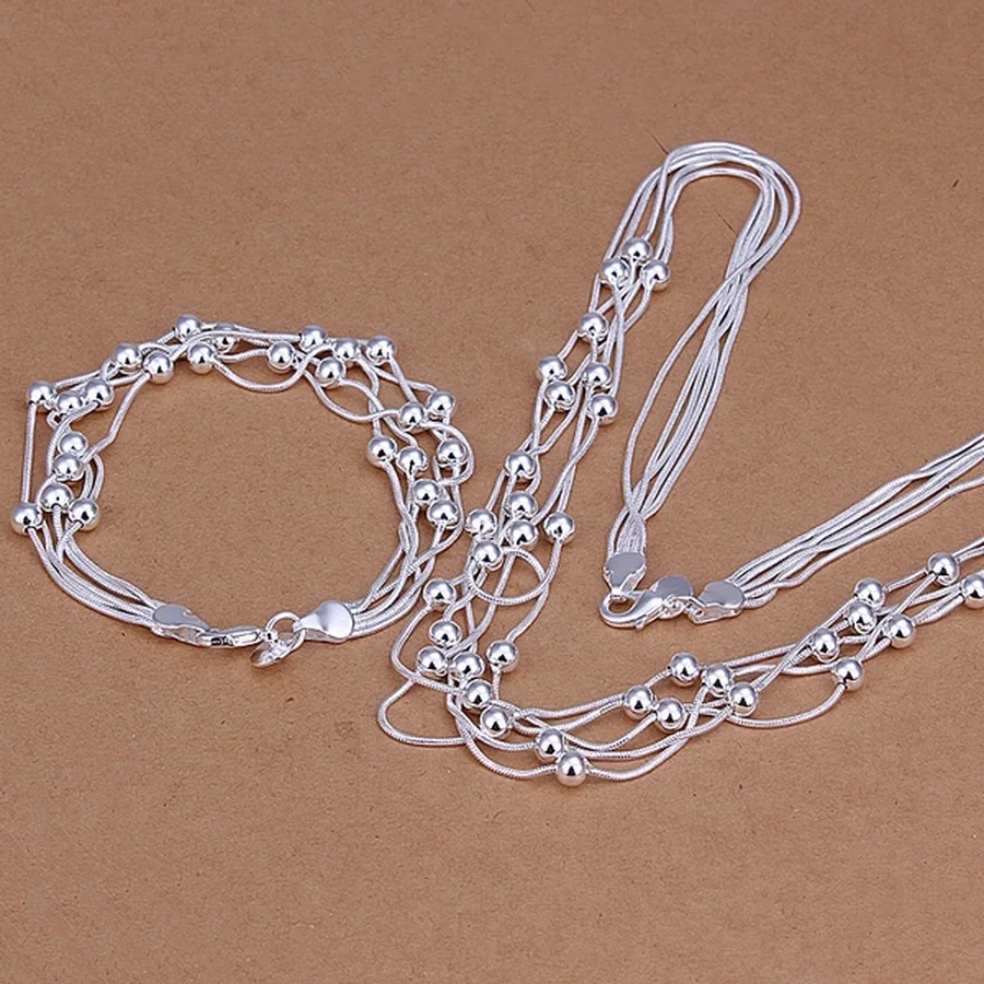 925 Sterling Silver Lady Wedding Factory Direct Fashion Retro European Style Chain Bead Necklaces Bracelets Women Jewelry Set
925 Sterling Silver Lady Wedding Factory Direct Fashion Retro European Style Chain Bead Necklaces Bracelets Women Jewelry Set