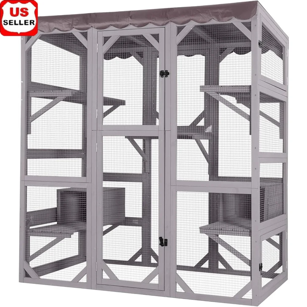 Large Outdoor Cat Enclosure Walk-In Catio Multi Cat House Cover Waterproof Kitten Cage with Tarp Roof Multiple Platforms
Large Outdoor Cat Enclosure Walk-In Catio Multi Cat House Cover Waterproof Kitten Cage with Tarp Roof Multiple Platforms