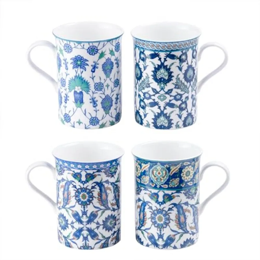 Набор из 4 кофейных/чайных кружек Grace Teaware из костяного фарфора, 9 унций, в ассортименте, синий средиземноморский дизайн
Набор из 4 кофейных/чайных кружек Grace Teaware из костяного фарфора, 9 унций, в ассортименте, синий средиземноморский дизайн