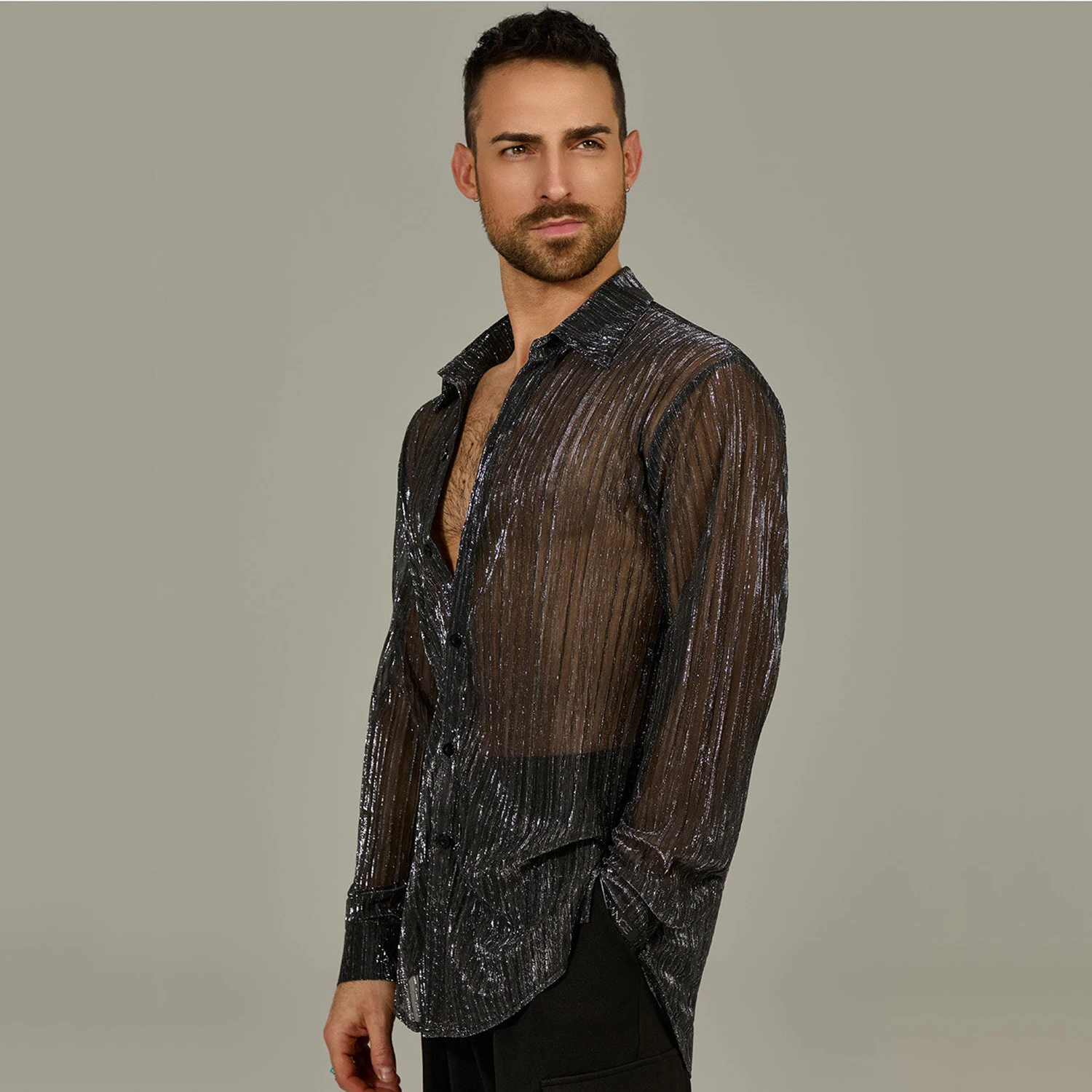High End Latin Dance Shirts Men Long Sleeves Shining Mesh Performance Costumes Ault Male Ballroom Dance Competition Wear SS1907
High End Latin Dance Shirts Men Long Sleeves Shining Mesh Performance Costumes Ault Male Ballroom Dance Competition Wear SS1907