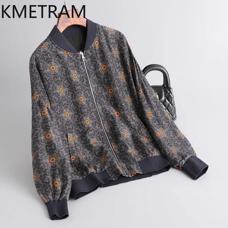 KMETRAM 100% Real Mulberry Silk Tops for Women 2026 Autumn Casual Round-neck Zipper Long-sleeve Jacket Woman Clothing Ropa Mujer
KMETRAM 100% Real Mulberry Silk Tops for Women 2026 Autumn Casual Round-neck Zipper Long-sleeve Jacket Woman Clothing Ropa Mujer