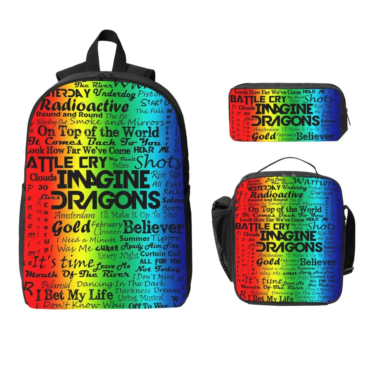 Imagine Dragons Backpack Student Boys Girls BookBag School Bag Laptop Shoulder Bags 3ps Insulated Lunch Bag Pencil Case
Imagine Dragons Backpack Student Boys Girls BookBag School Bag Laptop Shoulder Bags 3ps Insulated Lunch Bag Pencil Case