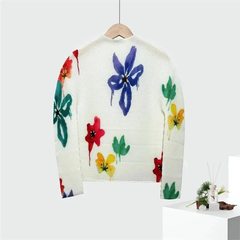 Fit Fashion Slim Inner pleated Top Elegant Half High Collar Printed Pullover elastic women's long sleeve T-Shirt 2UC7A
Fit Fashion Slim Inner pleated Top Elegant Half High Collar Printed Pullover elastic women's long sleeve T-Shirt 2UC7A
