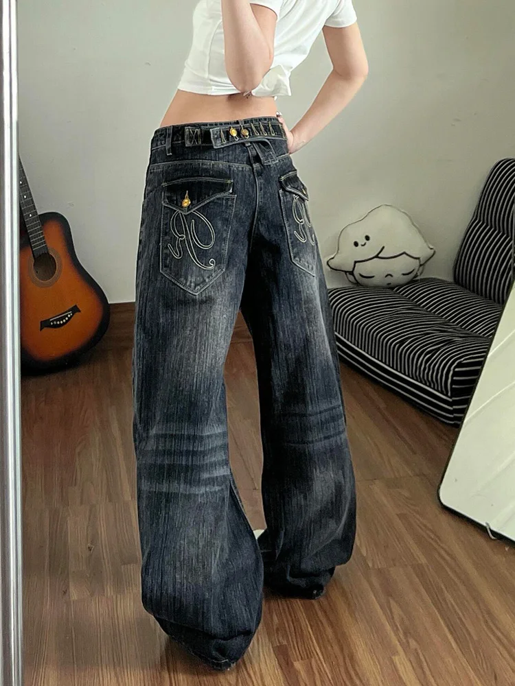 American Style Vintage Paris Button Design Denim Pants Women Summer Spicy Washed Loose Wide Leg Floor-Length Trousers
American Style Vintage Paris Button Design Denim Pants Women Summer Spicy Washed Loose Wide Leg Floor-Length Trousers