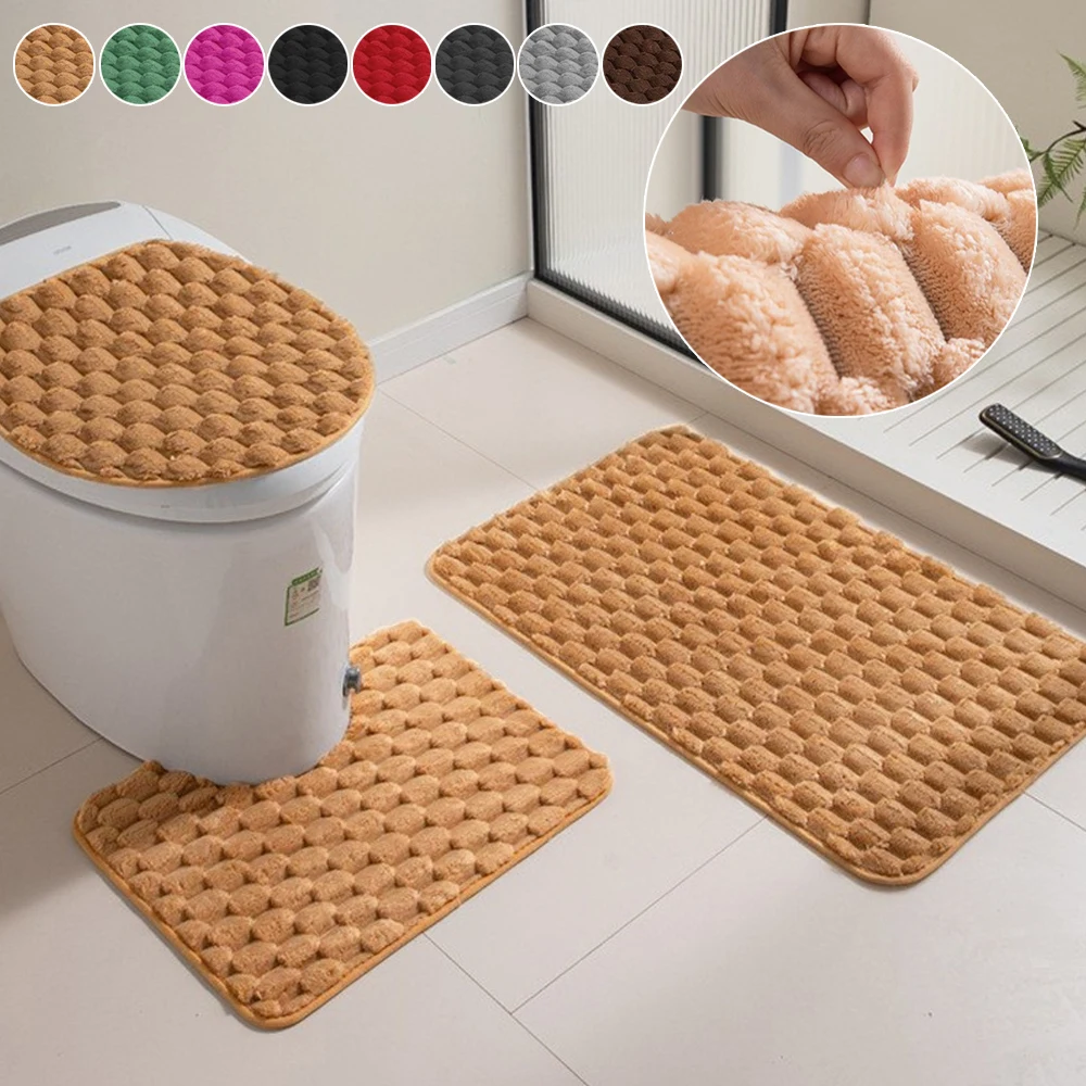 3D Fluffy Toilet Bath Floor Mat Shower Rug Bath Absorbent U-shaped Non Slip Carpet Home Decoration 3pcs/set Alfombrilla De Baño
3D Fluffy Toilet Bath Floor Mat Shower Rug Bath Absorbent U-shaped Non Slip Carpet Home Decoration 3pcs/set Alfombrilla De Baño
