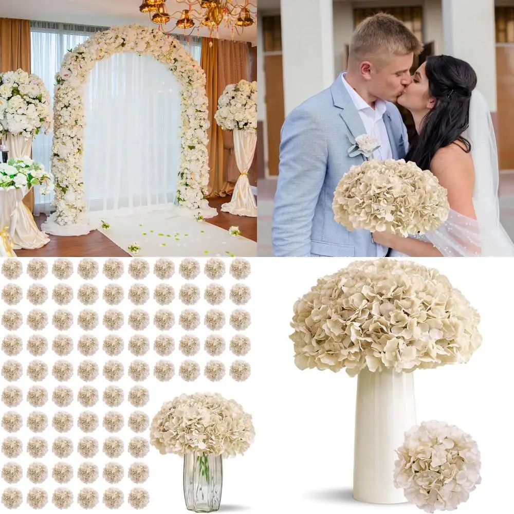 100 Pack Beige Silk Hydrangea Flowers with Stems for Weddings, Home Decor, Garden, Baby Showers, and Parties
100 Pack Beige Silk Hydrangea Flowers with Stems for Weddings, Home Decor, Garden, Baby Showers, and Parties