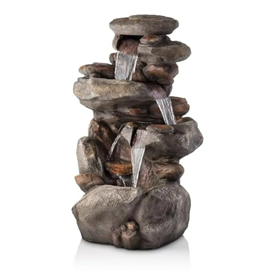 40 4-Tier Rock Floor Fountain with Cascading Water White LED Lights Tranquil Outdoor Water Feature for Garden Patio Yard Deck L
40 4-Tier Rock Floor Fountain with Cascading Water White LED Lights Tranquil Outdoor Water Feature for Garden Patio Yard Deck L