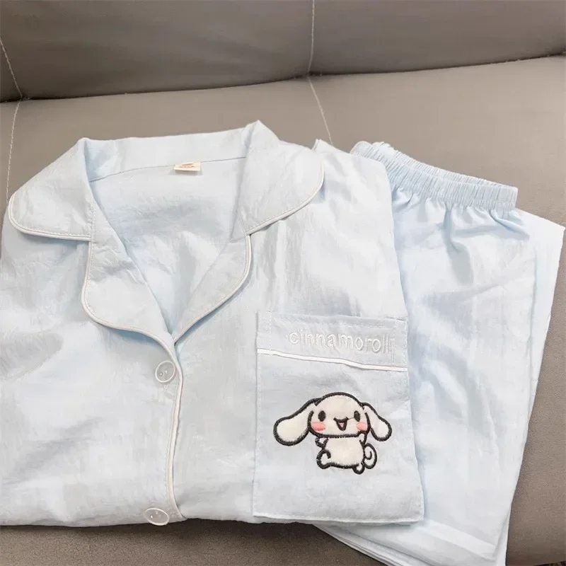 Blue Yugui dog set, summer new casual and sweet loungewear, Sanrio cartoon pajamas, Yugui dog short-sleeved two-piece set
Blue Yugui dog set, summer new casual and sweet loungewear, Sanrio cartoon pajamas, Yugui dog short-sleeved two-piece set