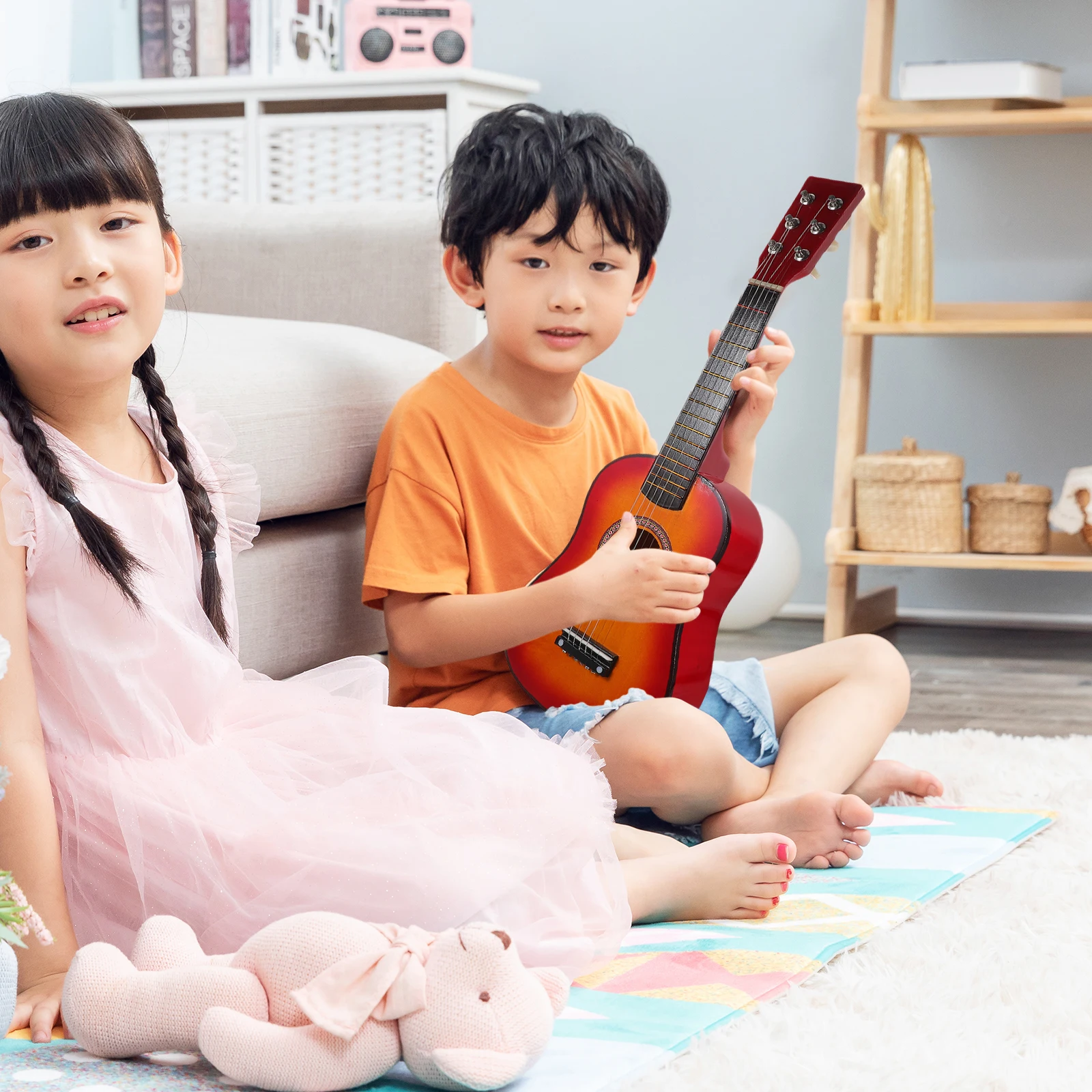 23 Inch Acoustic Guitar for Kids with Crisp Sound Beginner Musical Instrument Toy Small Size Wood Material Folk Style
23 Inch Acoustic Guitar for Kids with Crisp Sound Beginner Musical Instrument Toy Small Size Wood Material Folk Style