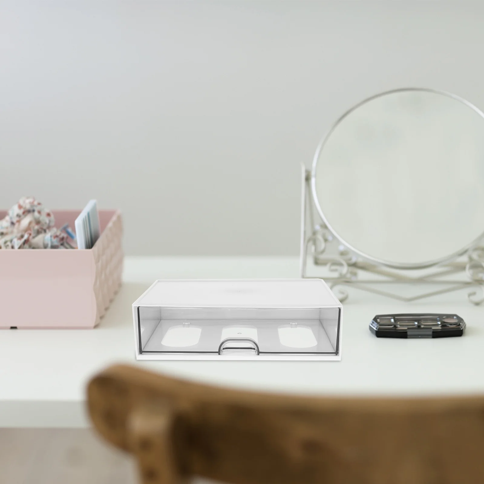 Stackable Desktop Storage Box Organizer Single Layer Design Efficient Space Utilization for Bathroom Office Makeup Sundries
Stackable Desktop Storage Box Organizer Single Layer Design Efficient Space Utilization for Bathroom Office Makeup Sundries