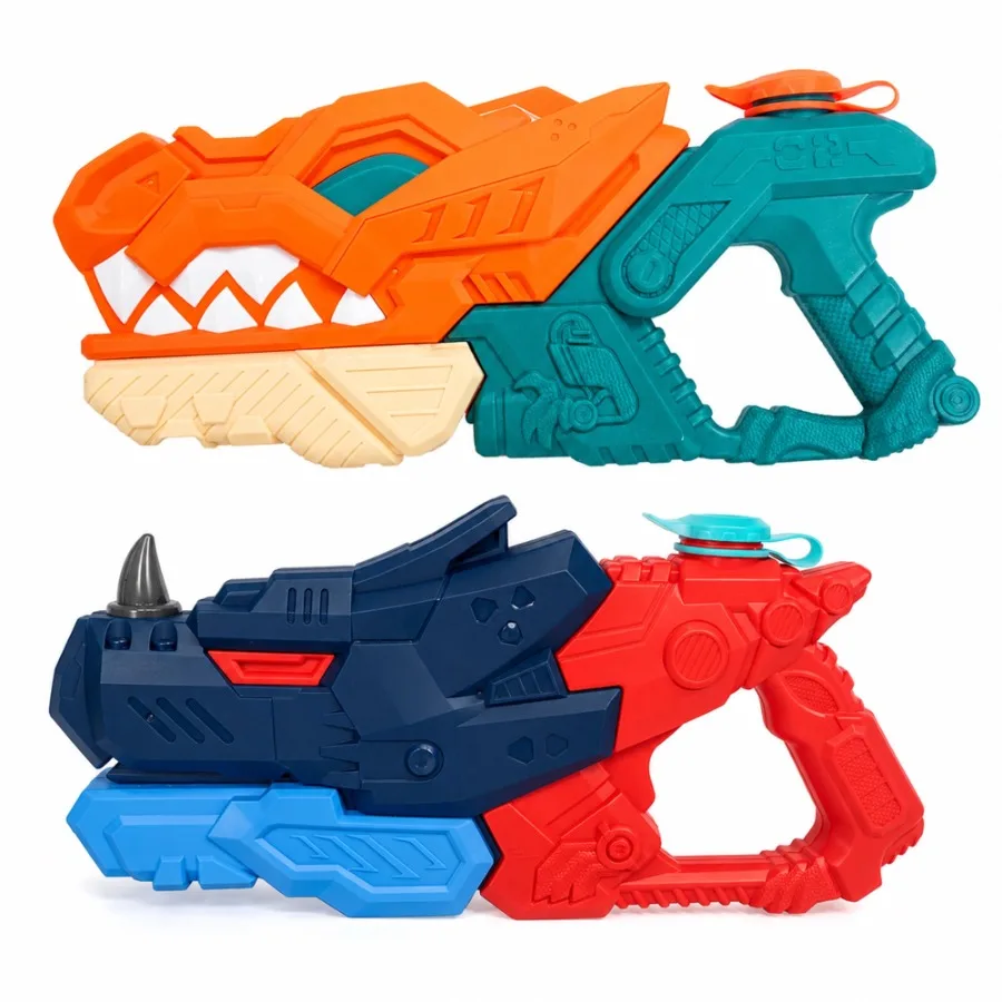 Pump Action Water Blaster Toy 2-Pack 1 Dino Style and 1 Rhino Style Outdoor Squirt Toys for Pool Beach Backyard Summer Play Age
Pump Action Water Blaster Toy 2-Pack 1 Dino Style and 1 Rhino Style Outdoor Squirt Toys for Pool Beach Backyard Summer Play Age