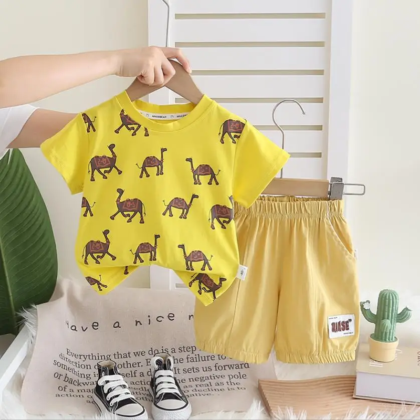 Designer Baby Boys Outfits Sets Summer Print Cartoon Casual Short Sleeve T-shirts And Shorts Toddler Tracksuits Infant Clothing
Designer Baby Boys Outfits Sets Summer Print Cartoon Casual Short Sleeve T-shirts And Shorts Toddler Tracksuits Infant Clothing