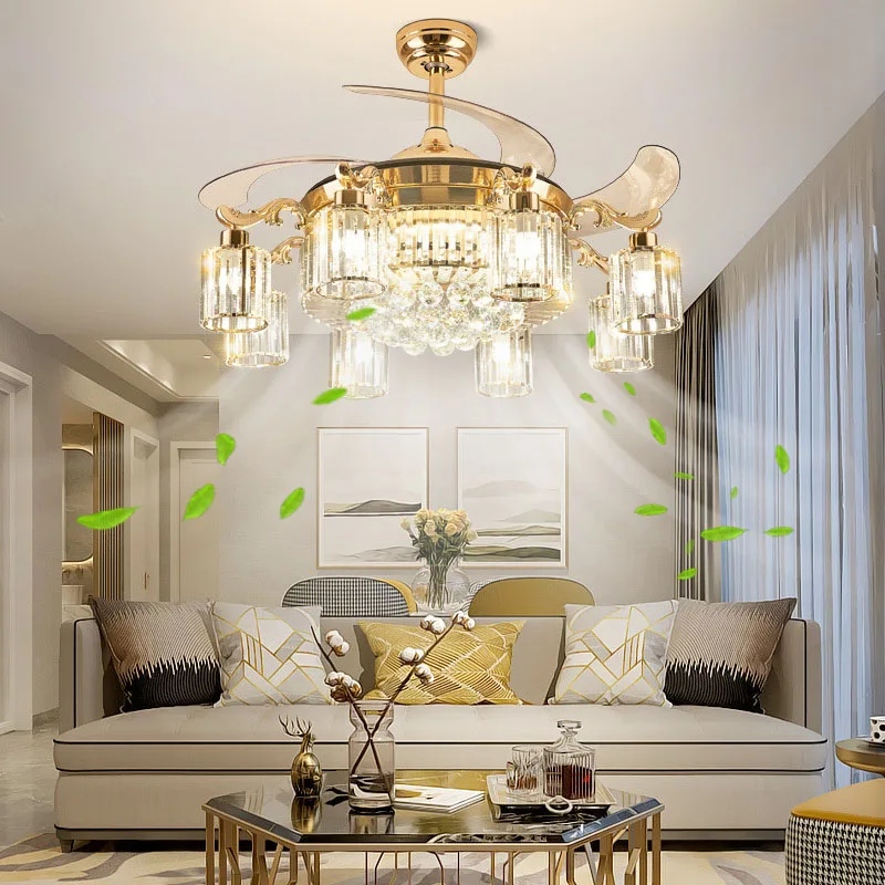 Luxury Crystal Ceiling Fan With Light Invisible Blades 42 48 52 Inch Gold Fan Lamp Bedroom Ceiling Fan Light Remote Control
Luxury Crystal Ceiling Fan With Light Invisible Blades 42 48 52 Inch Gold Fan Lamp Bedroom Ceiling Fan Light Remote Control