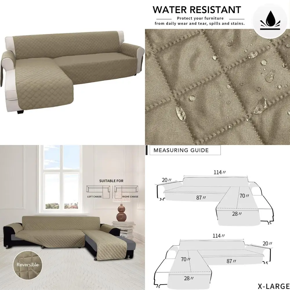 Easy-Going Sofa Slipcover L Shape Sofa Cover Sectional Couch Cover Furniture Protector Mat for Pets Dog Cat (X-Large, Beige/Beig
Easy-Going Sofa Slipcover L Shape Sofa Cover Sectional Couch Cover Furniture Protector Mat for Pets Dog Cat (X-Large, Beige/Beig