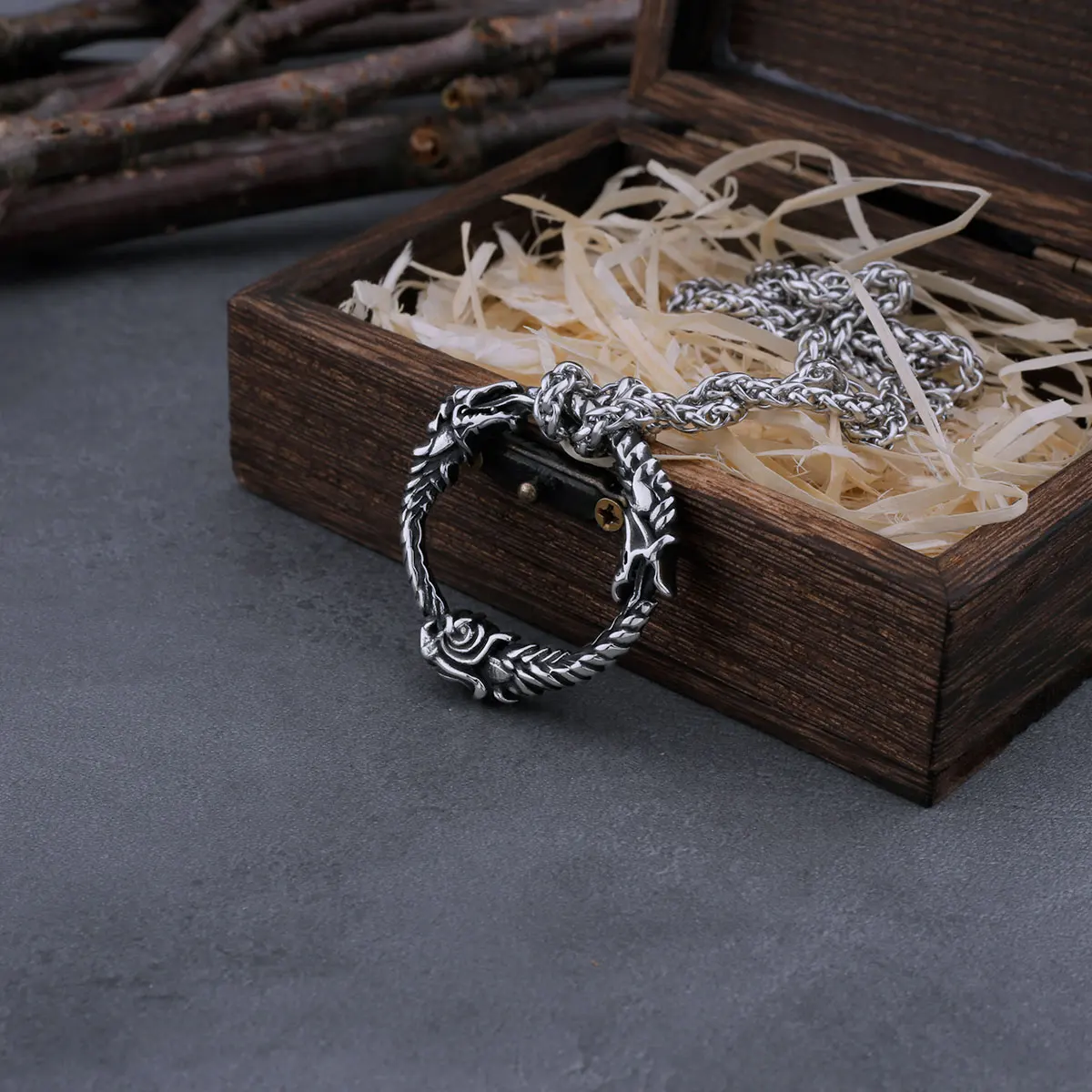 Viking Self Devourer Dreki Dragon Necklace Men Scandinavian Three Headed Dragon Pendant Viking Animal Jewelry As Gift For Men
Viking Self Devourer Dreki Dragon Necklace Men Scandinavian Three Headed Dragon Pendant Viking Animal Jewelry As Gift For Men