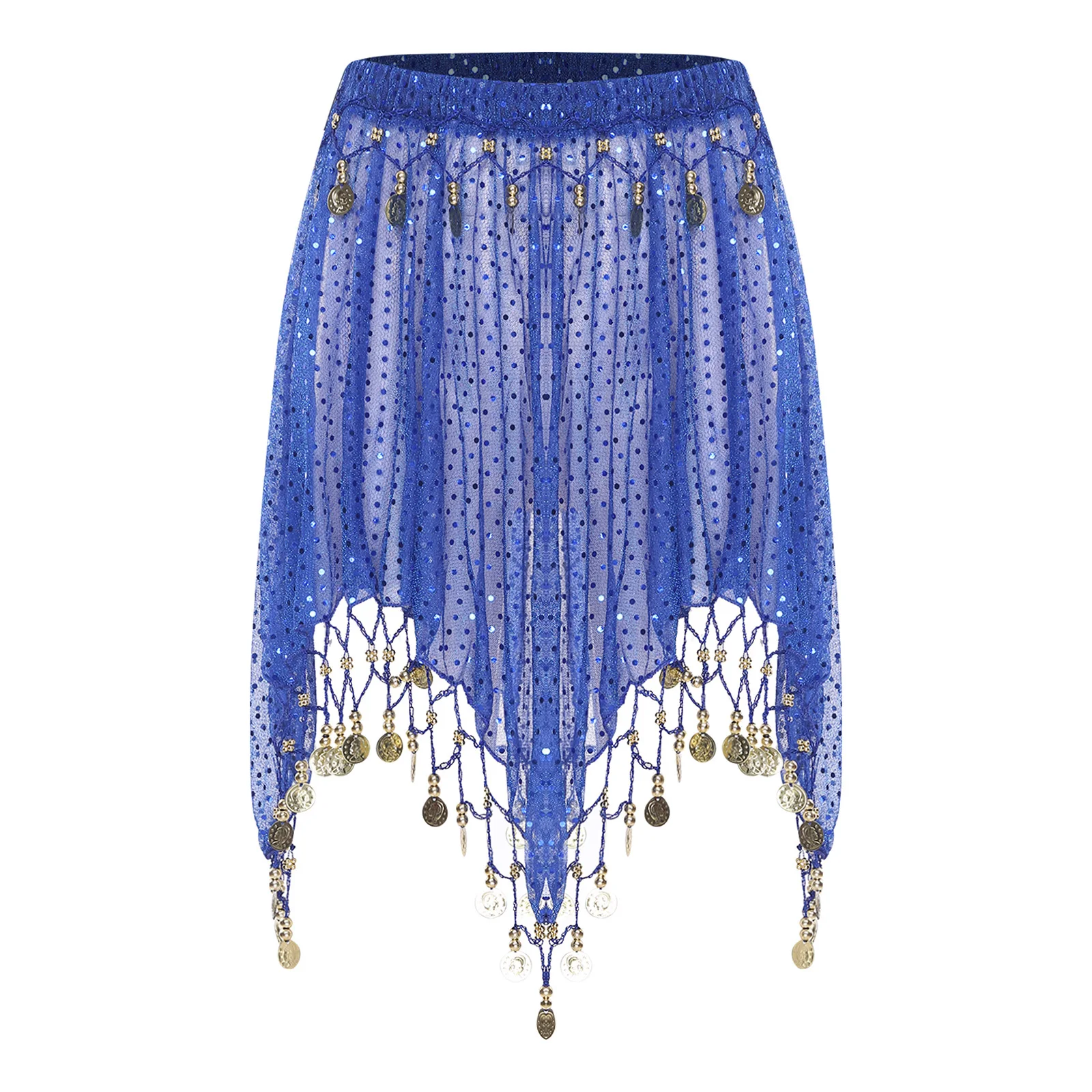Womens Belly Dance Hip Scarf Crisp Sound Making Tassel Sequined Irregular Hem Elastic Waist Skirt for India Dance Folk Dance
Womens Belly Dance Hip Scarf Crisp Sound Making Tassel Sequined Irregular Hem Elastic Waist Skirt for India Dance Folk Dance