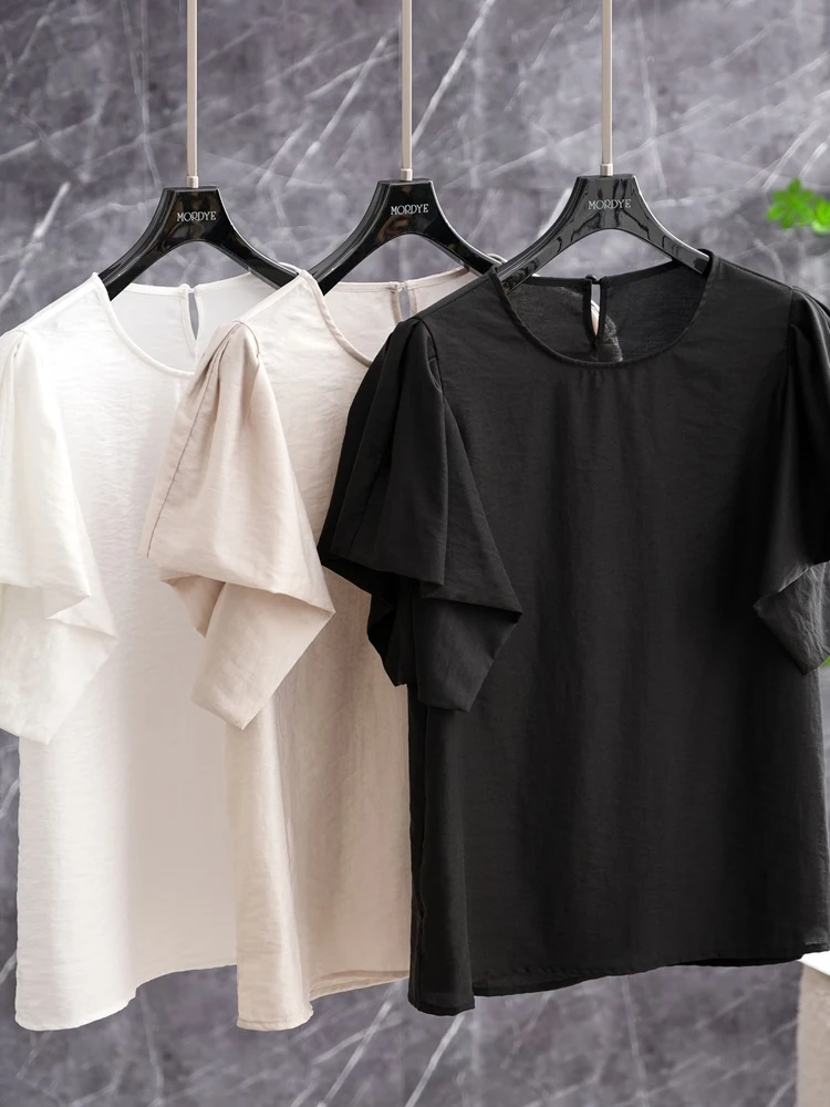 Chic Short Sleeve Top Women's Summer Comfortable Texture Lyocell Fabric Breathable Casual round Neck T-Shirt Elegant Commute ...
Chic Short Sleeve Top Women's Summer Comfortable Texture Lyocell Fabric Breathable Casual round Neck T-Shirt Elegant Commute ...