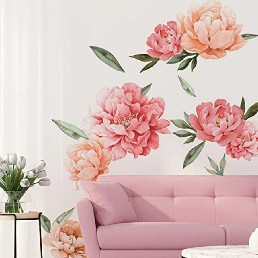 Peony Flowers Wall Decals, Watercolor Elegant Peonies Rose Floral Wall Stickers, Pink Blossom Flower Wallpaper Art Applique for
Peony Flowers Wall Decals, Watercolor Elegant Peonies Rose Floral Wall Stickers, Pink Blossom Flower Wallpaper Art Applique for