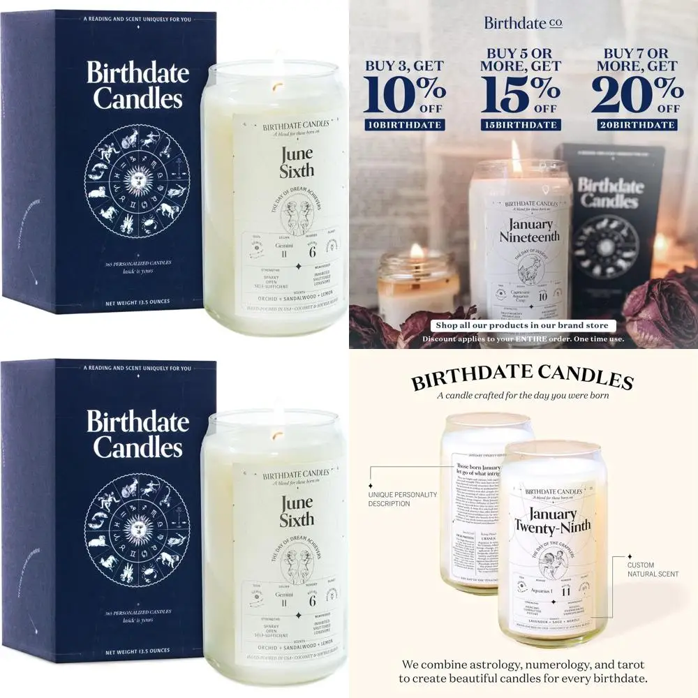 Свеча на день рождения с символикой знака Зодиака Близнецов - Аромат орхидеи, сандала и лимона - Натуральный соевый и кокосовый воск, время горения 60-80 часов
Свеча на день рождения с символикой знака Зодиака Близнецов - Аромат орхидеи, сандала и лимона - Натуральный соевый и кокосовый воск, время горения 60-80 часов