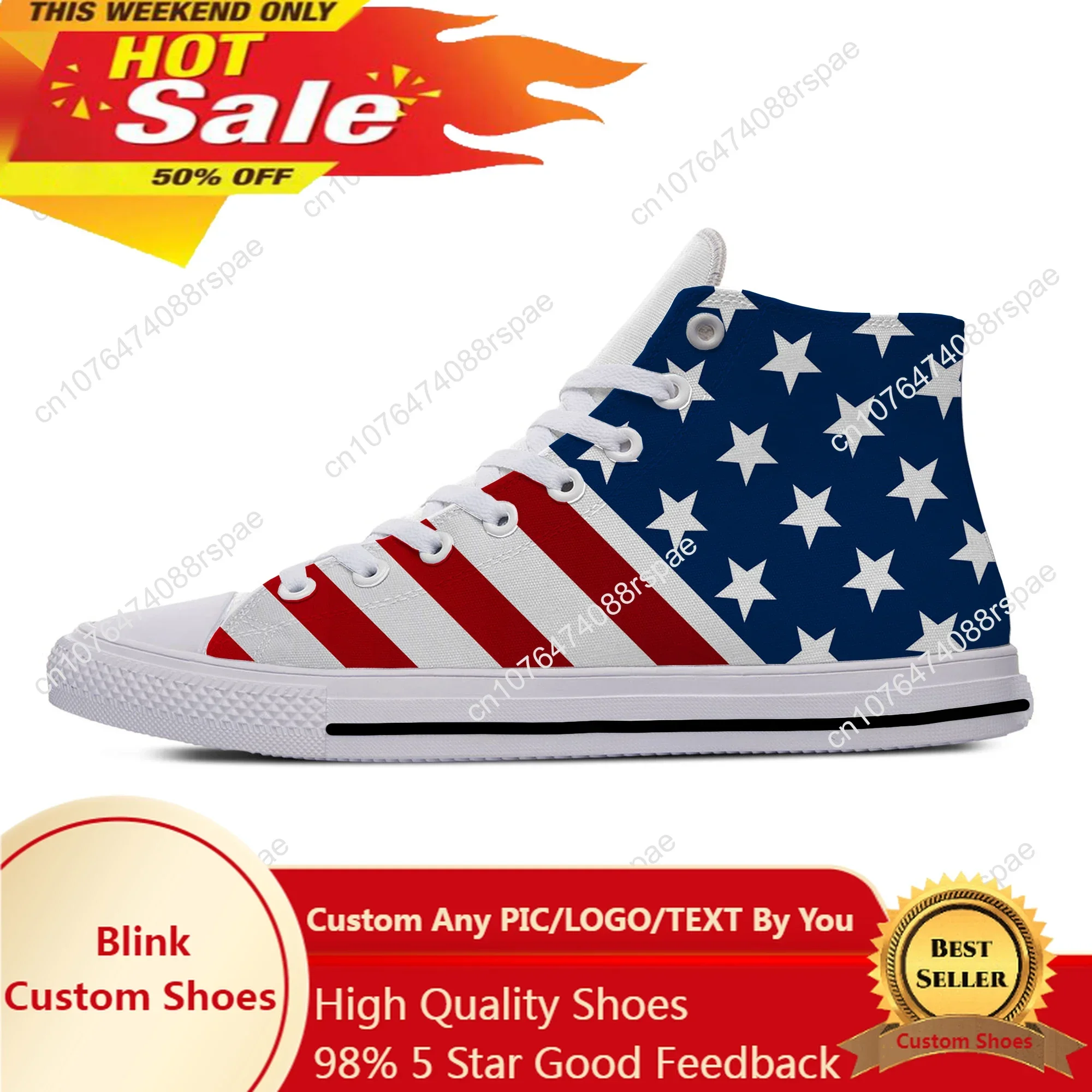 USA American Flag Stars Patriotic Fashion COOL Casual Cloth Shoes High Top Lightweight Breathable 3D Print Men Women Sneakers
USA American Flag Stars Patriotic Fashion COOL Casual Cloth Shoes High Top Lightweight Breathable 3D Print Men Women Sneakers