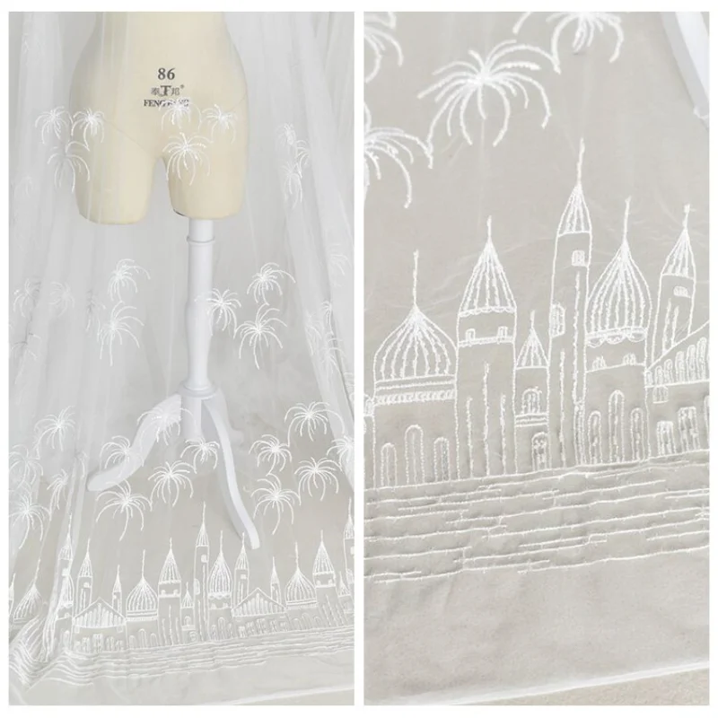 Embroidered Lace Tulle Fabric for DIY Sewing Handmade Wedding Dress Veil Garment Accessories Clothing Fashion Material Cloth
Embroidered Lace Tulle Fabric for DIY Sewing Handmade Wedding Dress Veil Garment Accessories Clothing Fashion Material Cloth
